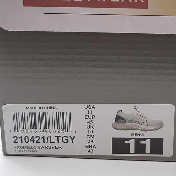 Skechers Romello Varsper Mens 11 Shoes Light Gray Casual Slip On Sneakers - Picture 12 of 12
